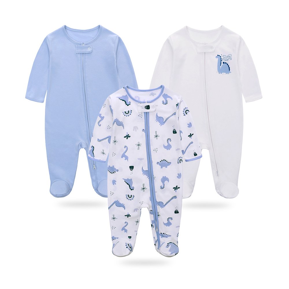 High Quality newborn Clothing baby rompers with zipper 100% cotton long sleeve baby pajamas leg covered baby clothes