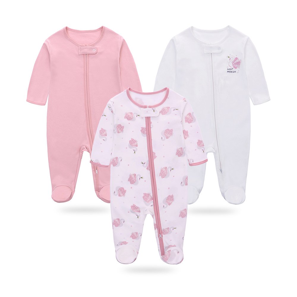 High Quality newborn Clothing baby rompers with zipper 100% cotton long sleeve baby pajamas leg covered baby clothes