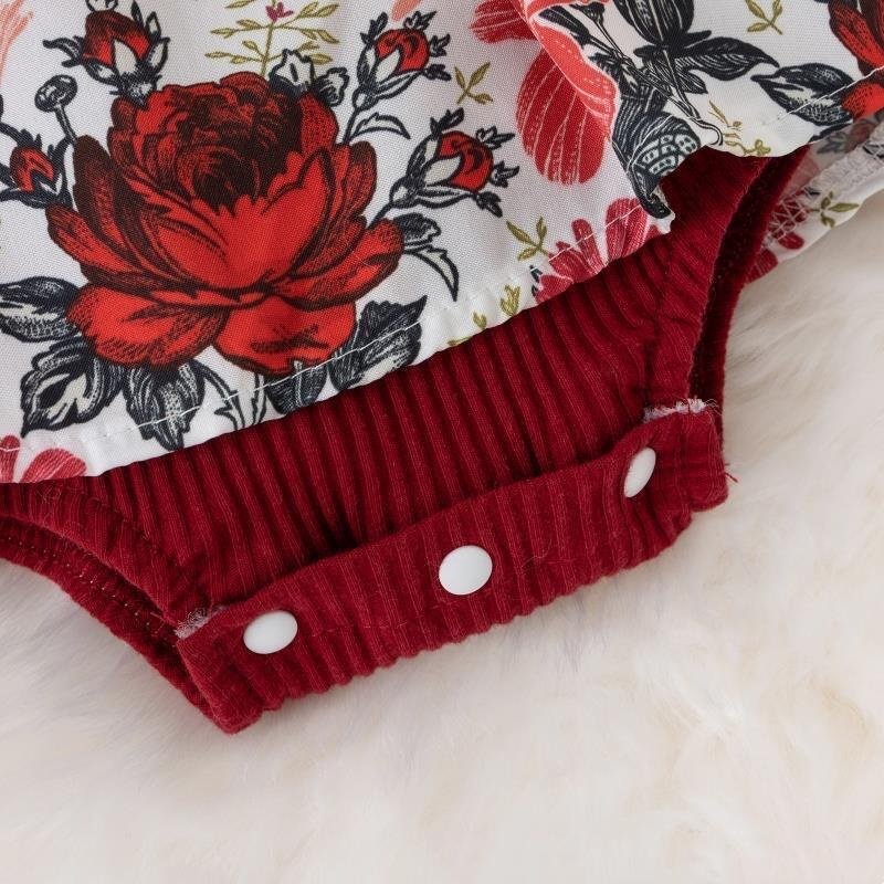 toddler chinese red summer baby girl dress cotton knitted newborn girl short dress romper one-piece 0-3 months