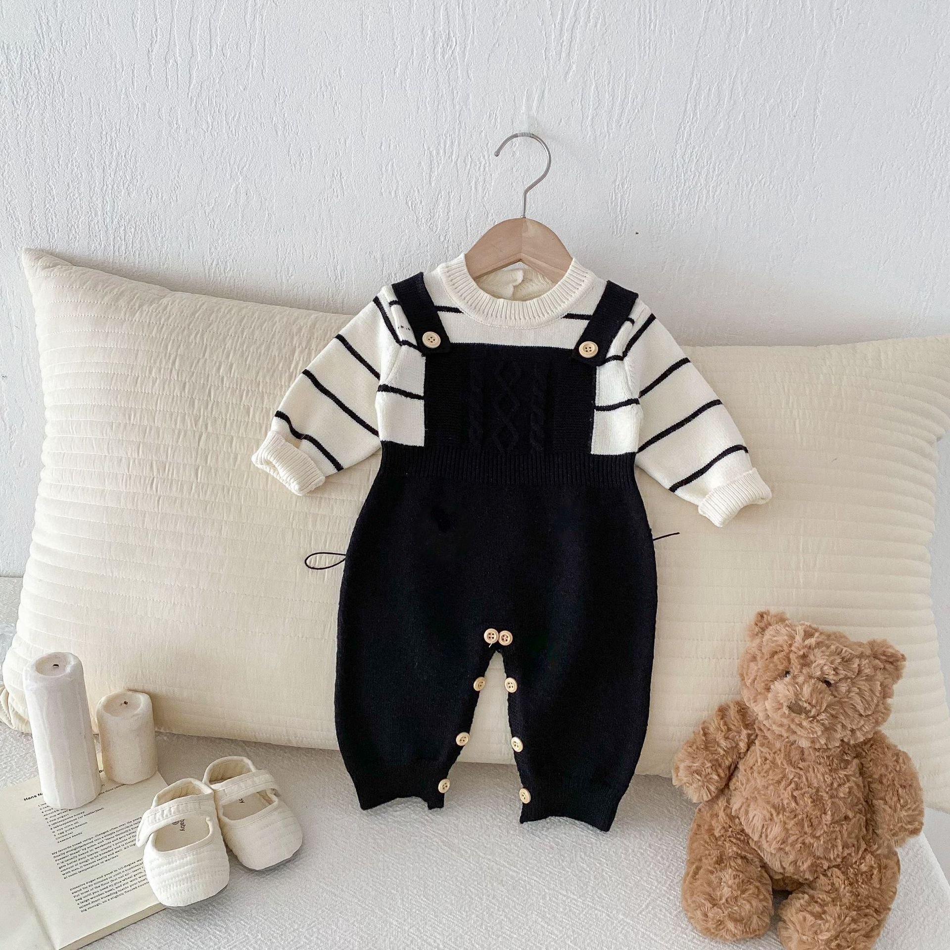 Autumn Winter Baby Rompers Knitted Newborn Boys Girls Long Sleeve Jumpsuits Outfits