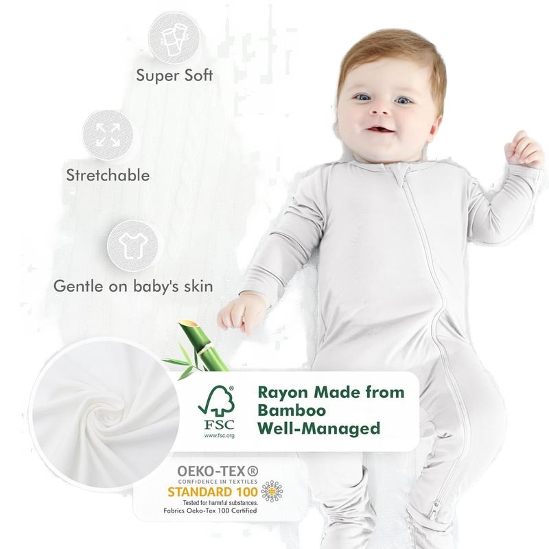 Unisex Organic Bamboo Baby Romper Custom Wholesale New Born Baby Girl Clothes Double Zipper Onesie with Ins Style