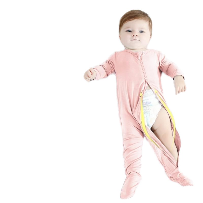 Unisex Organic Bamboo Baby Romper Custom Wholesale New Born Baby Girl Clothes Double Zipper Onesie with Ins Style