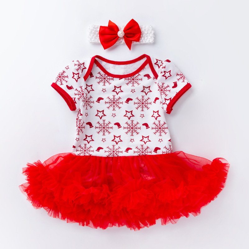 Christmas 1 Year Baby Romper Girl Clothes Santa Party Set Newborn Baby Girls 1st Birthday Tutu Dress for Toddler Girls 12 18M