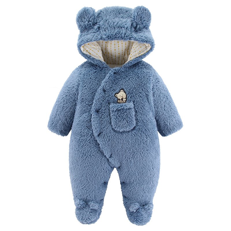 3-18m 7 Color Select Baby Rompers Wholesale Button Animal Embroidery Newborn Sleepsuit Onesie Cotton Warm Baby Frogsuit