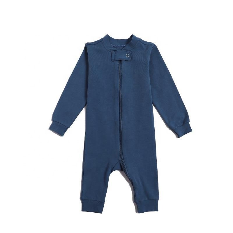 Premium bamboo spandex unisex baby sleep suit soft slim fit Convertible cuff sleeper baby romper with zipper