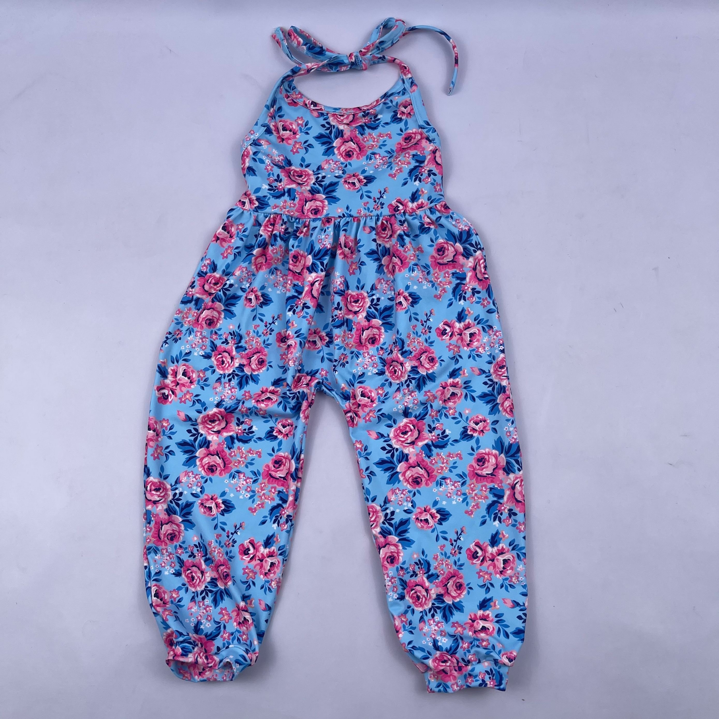 kids 2022 clothing yellow printed baby halter romper sleeveless jumpsuit for babies summer baby clothes