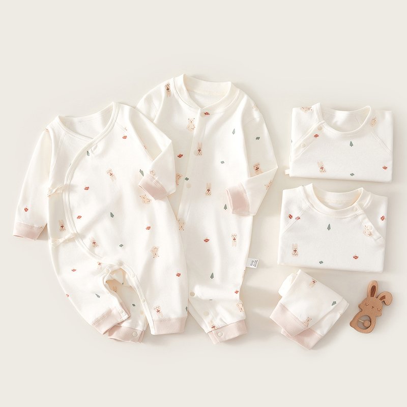 New baby autumn clothes trousers suit pure cotton boneless high waist pajamas thick warm clothes