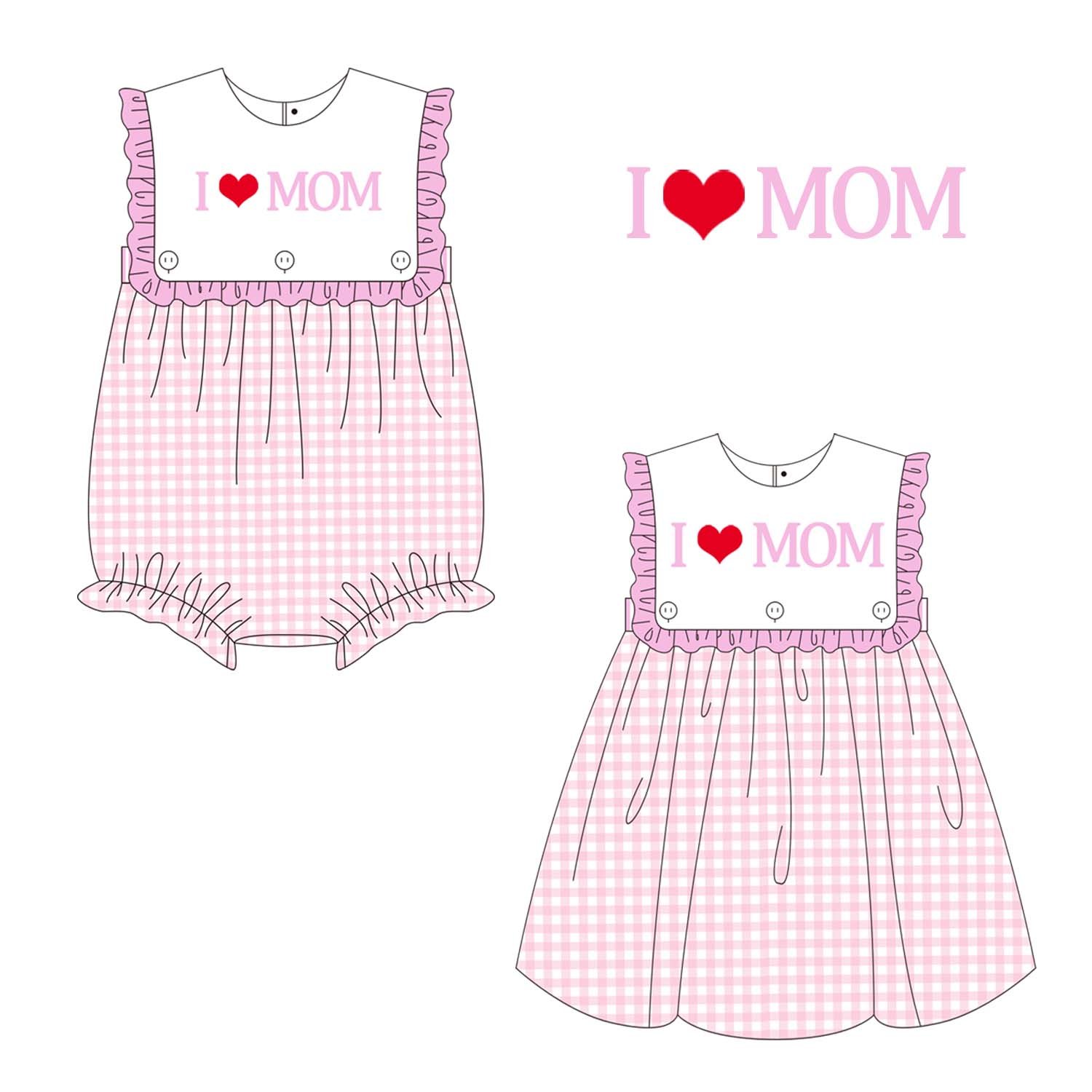 boyis Girl Clothes Baby Girl Bubble Romper Boutique Mother's Day Custom Cute Pretty Embroidery Summer Cartoon Short Button