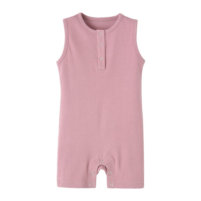 New Arrival Newborn Solid Ribbed Knit Clothes Boy Girl Tank Baby Henley Jumpsuits Summer Baby Romper
