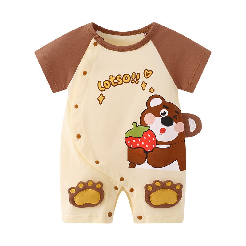 Pure Cotton Newborn Clothes Newborn Baby One-piece Clothes Summer Baby Climbing Clothes Short-sleeved romper