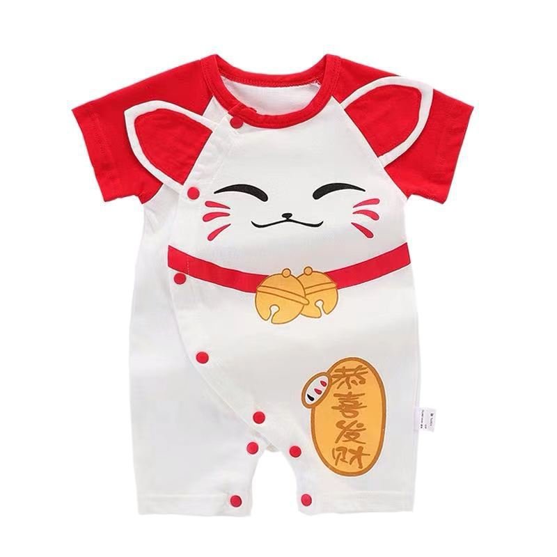 Pure Cotton Newborn Clothes Newborn Baby One-piece Clothes Summer Baby Climbing Clothes Short-sleeved romper