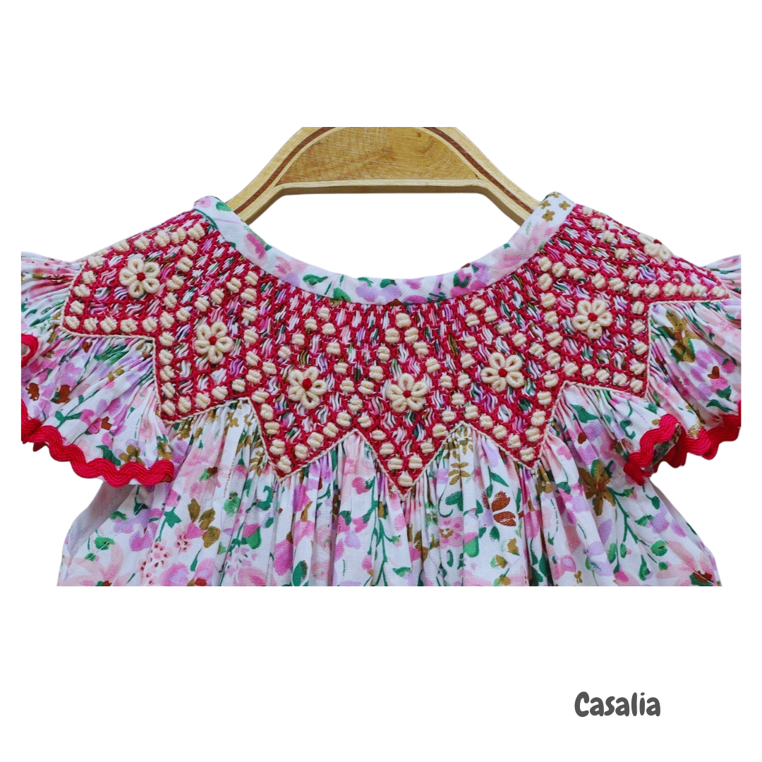 Cute Bishop Style A-Line Baby Girl Dress Hand Embroidered Thorns & Flowers OEM ODM Age Group Children