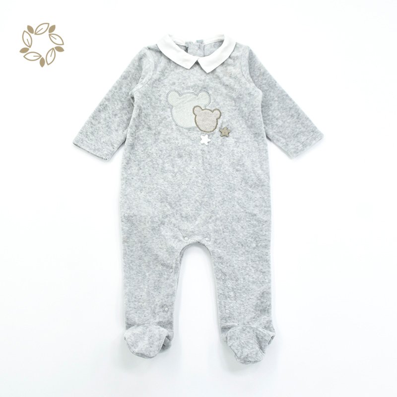 Baby Velour romper velvet baby clothes organic cotton velour footie romper onesie baby sleepsuit newborn Winter infant onesie