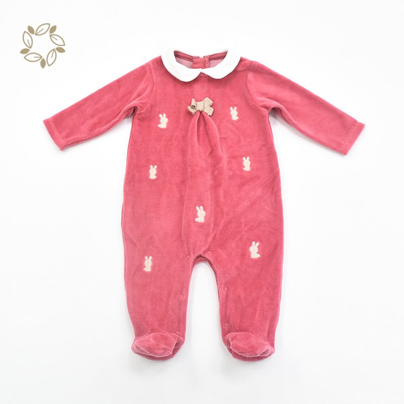 Baby Velour romper velvet baby clothes organic cotton velour footie romper onesie baby sleepsuit newborn Winter infant onesie