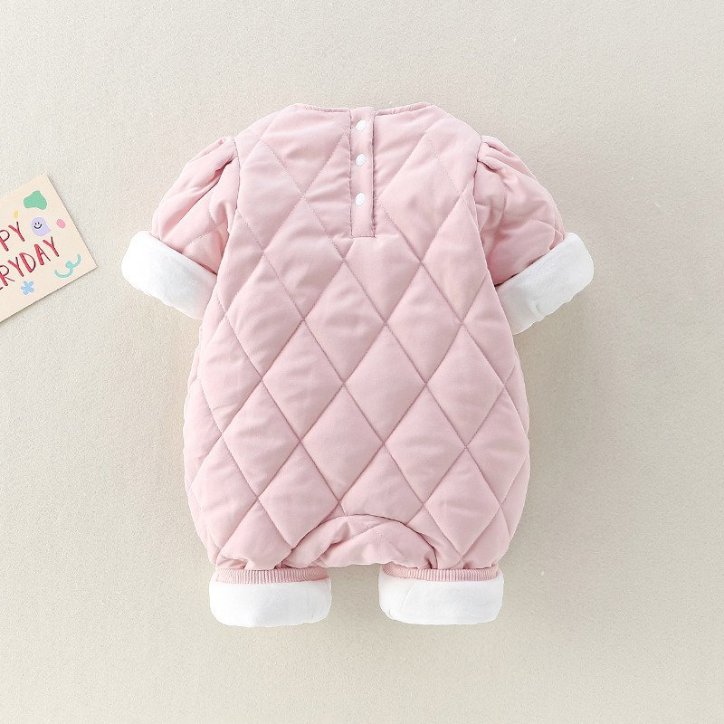 Wholesale 2024 Winter Baby Clothing Cute Style Embroidered Thick Long-Sleeved Baby Rompers