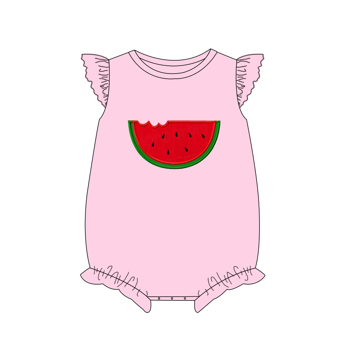 Summer cotton baby girls clothing suit watermelon applique kids wear girls clothes set
