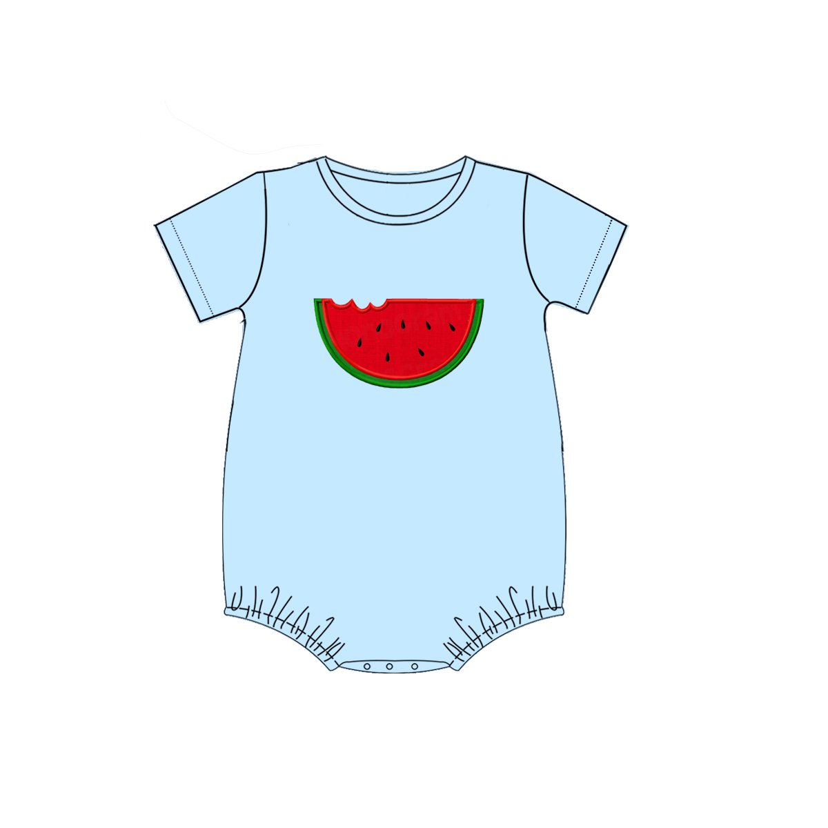 Summer cotton baby girls clothing suit watermelon applique kids wear girls clothes set