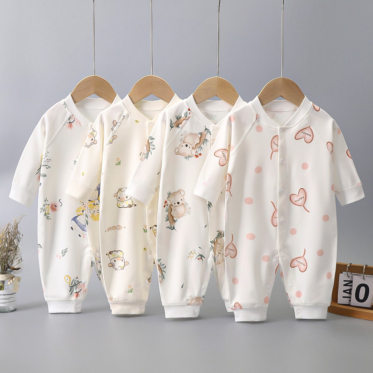 Factory Customize Wholesale Spring Long Sleeve Baby Bodysuit 0-24 Months Baby Rompers 100% Cotton Baby Onesie