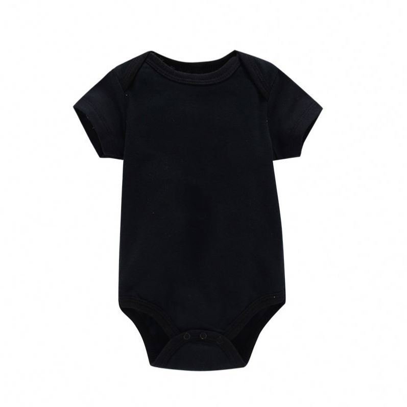 Plain 0-2 Year Old Solid Color Newborn Clothes Baby Cotton Romper