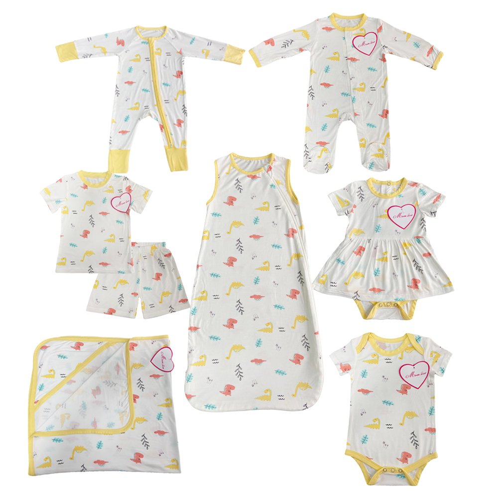 Breathable Baby Clothes Custom Cute Printed Bamboo Baby Ruffle Long Sleeve Baby Rompers