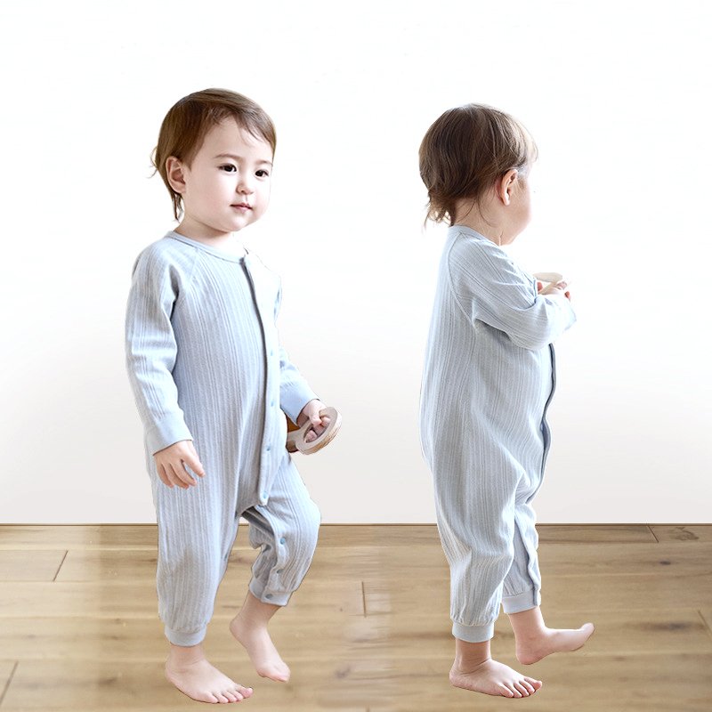 Breathable Newborn Boy Girl Clothes One piece Cotton Boneless Sewing Long Sleeve Baby Rompers Summer Button Jumpsuits