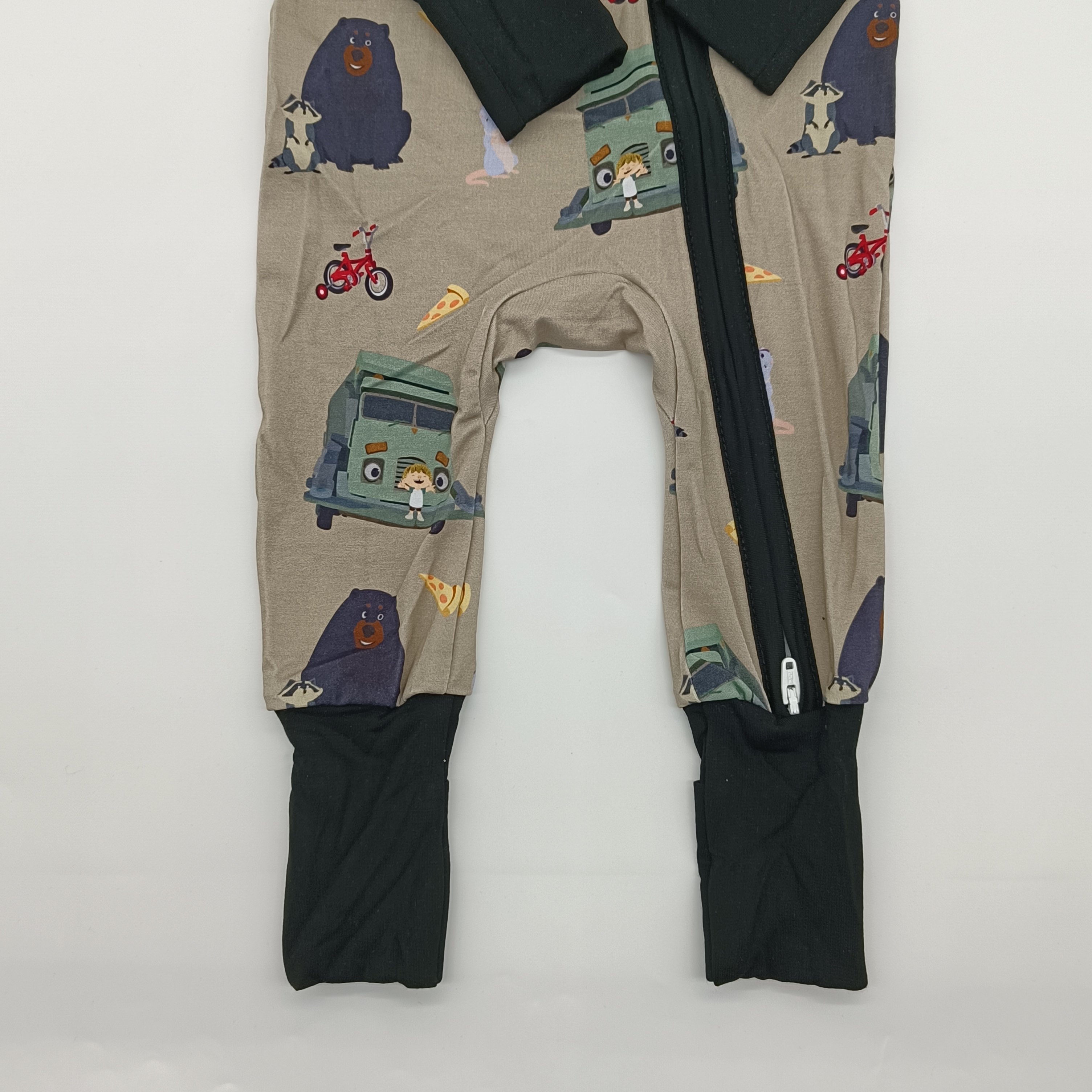 hot selling RTS low MOQ baby Bamboo fabric bear and truck pattern long sleeve children clothes