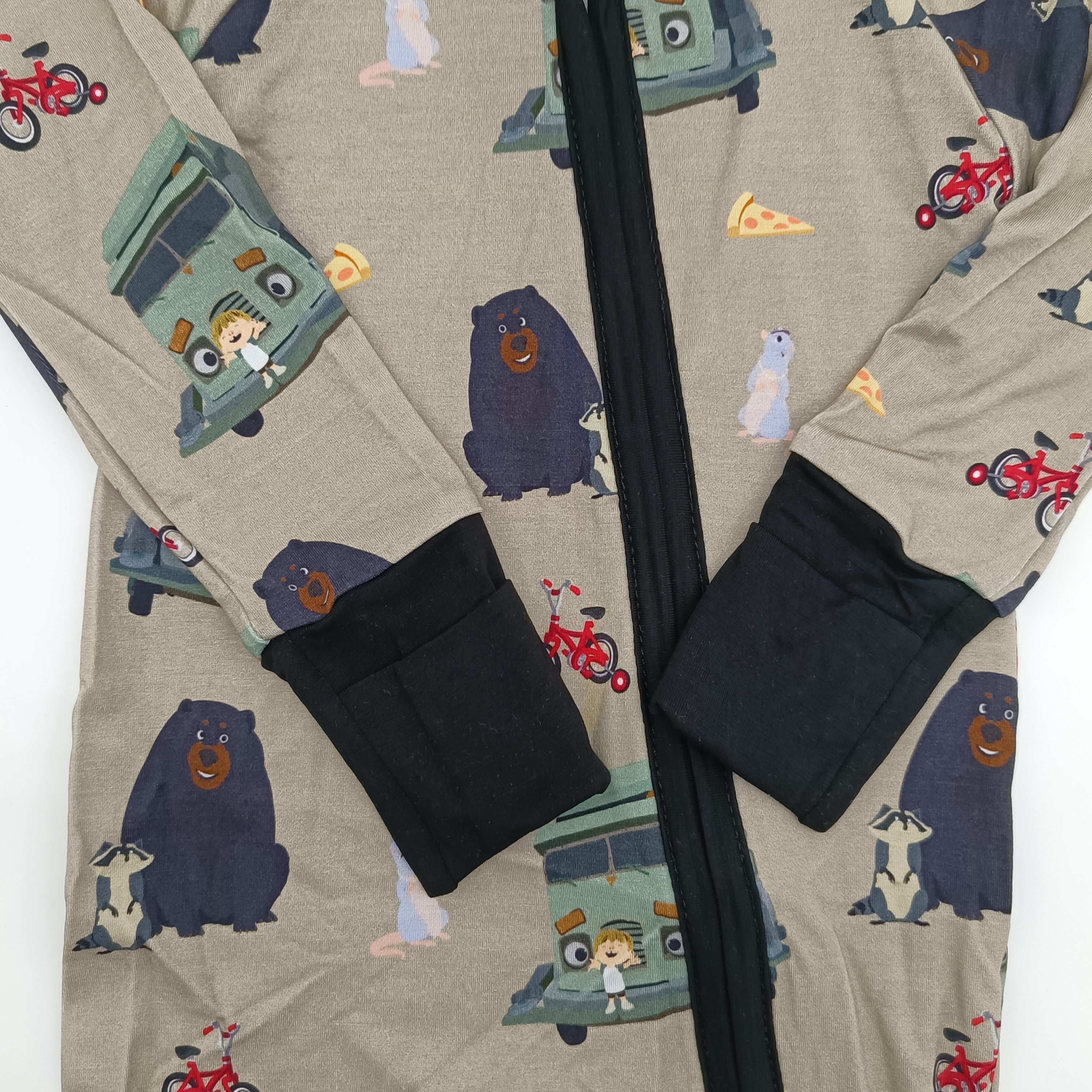 hot selling RTS low MOQ baby Bamboo fabric bear and truck pattern long sleeve children clothes