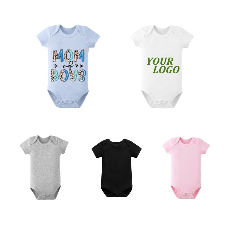 Factory Wholesale Skin-friendly Baby Clothes 100% Polyester Cotton Short Sleeve Unisex Baby Jumpsuits And Rompers for OEM