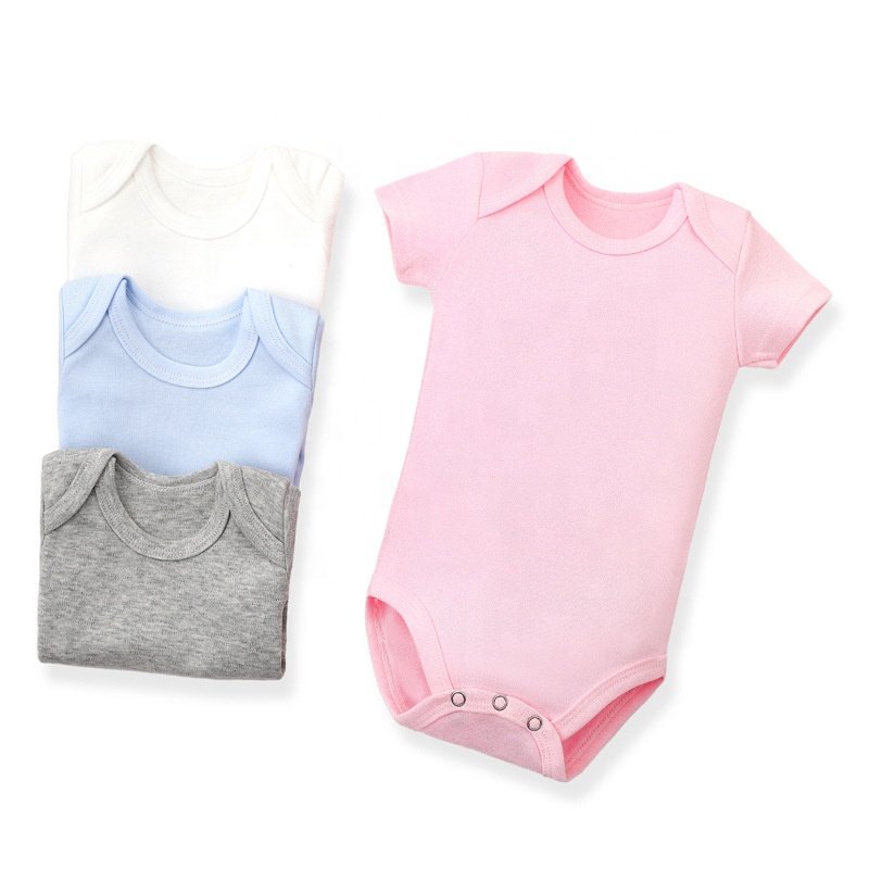Factory Wholesale Skin-friendly Baby Clothes 100% Polyester Cotton Short Sleeve Unisex Baby Jumpsuits And Rompers for OEM