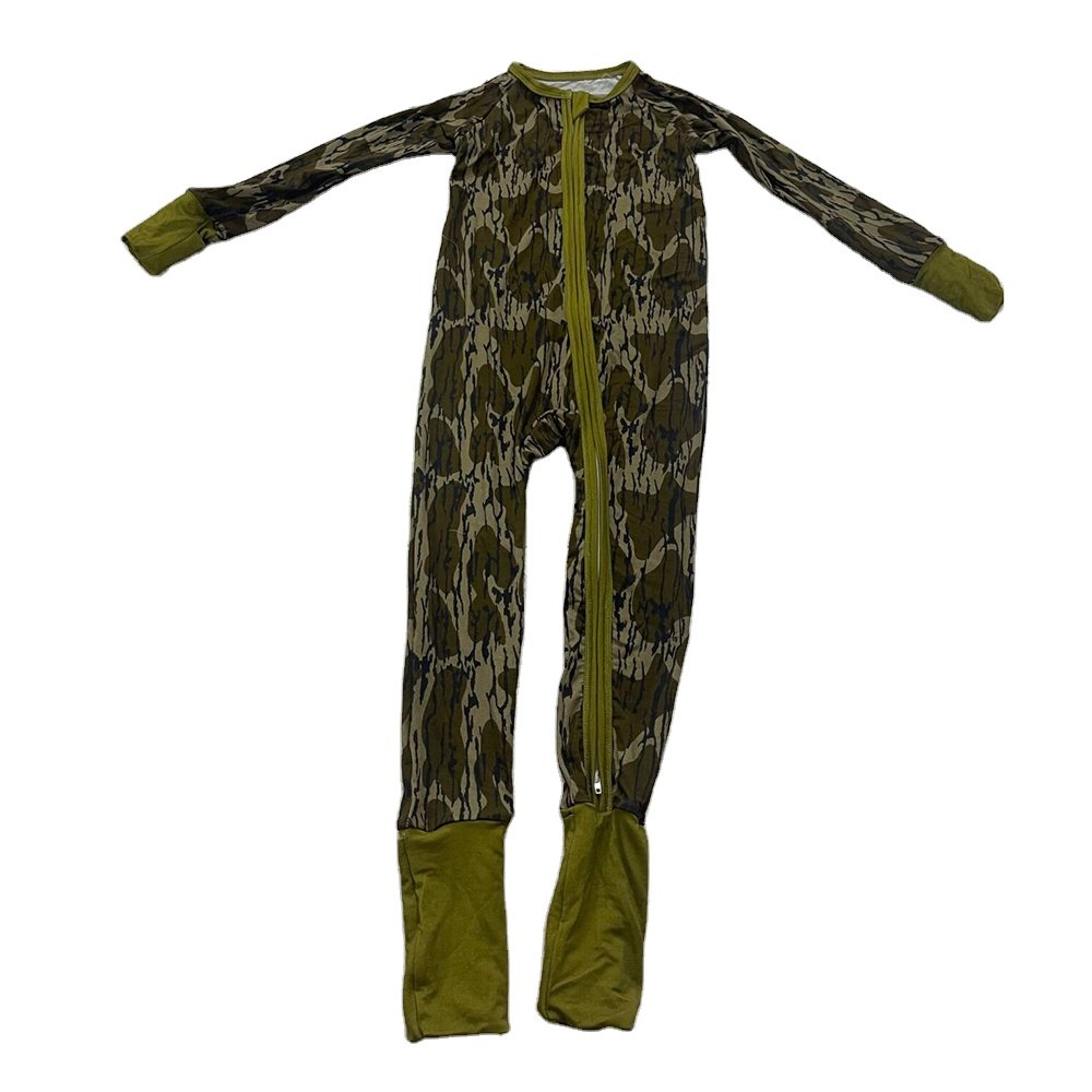 Custom Print Bamboo Newborn Baby Infant Zipper Clothes Onesie Rompers Bamboo Toddler Pajamas bamboo