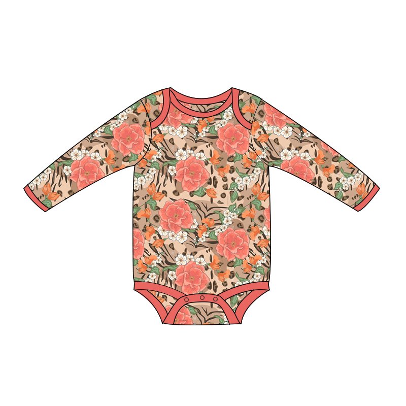 Customized New Fashion Print High-quality Comfortable Zip-up One-piece 97% Bamboo Viscose Zipper Romper Newborn Baby Clothes