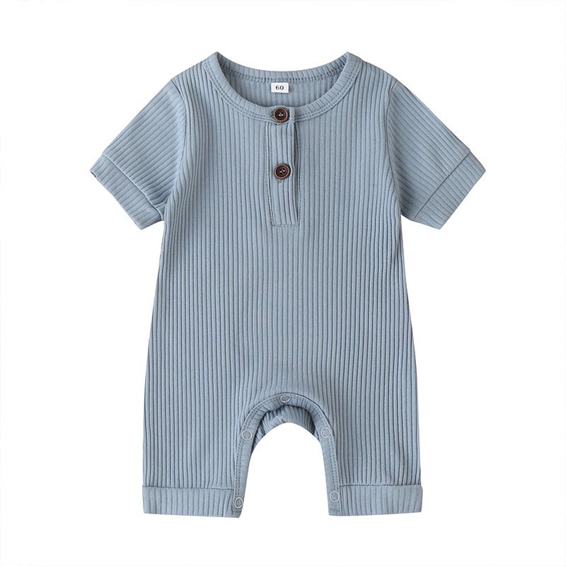 Newborn Baby Romper Cotton One-Piece Pajamas Footless Baby Grow Jumpsuit Snap-Up for 0-18 Months,Pack of 2