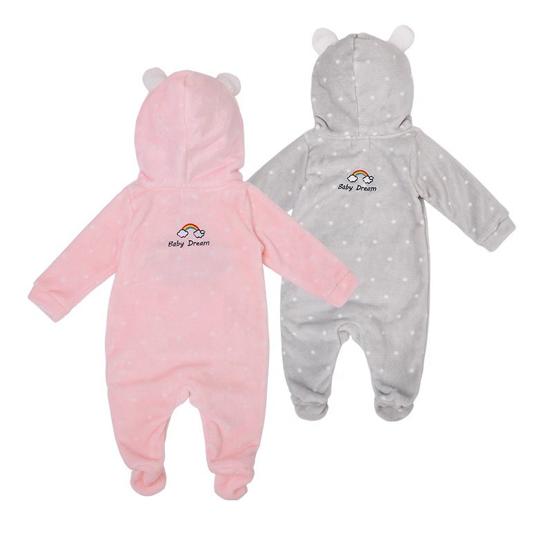 New Born Long Sleeve Hoodie Baby Boy Girl Winter Romper Clothes Oem Factory Kids Clothing