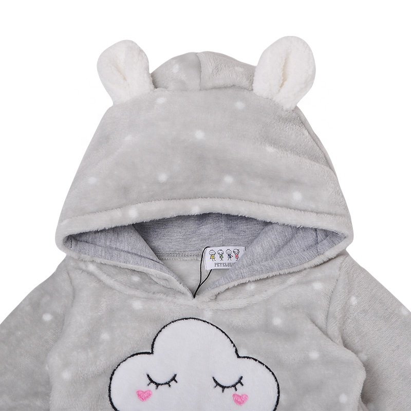 New Born Long Sleeve Hoodie Baby Boy Girl Winter Romper Clothes Oem Factory Kids Clothing