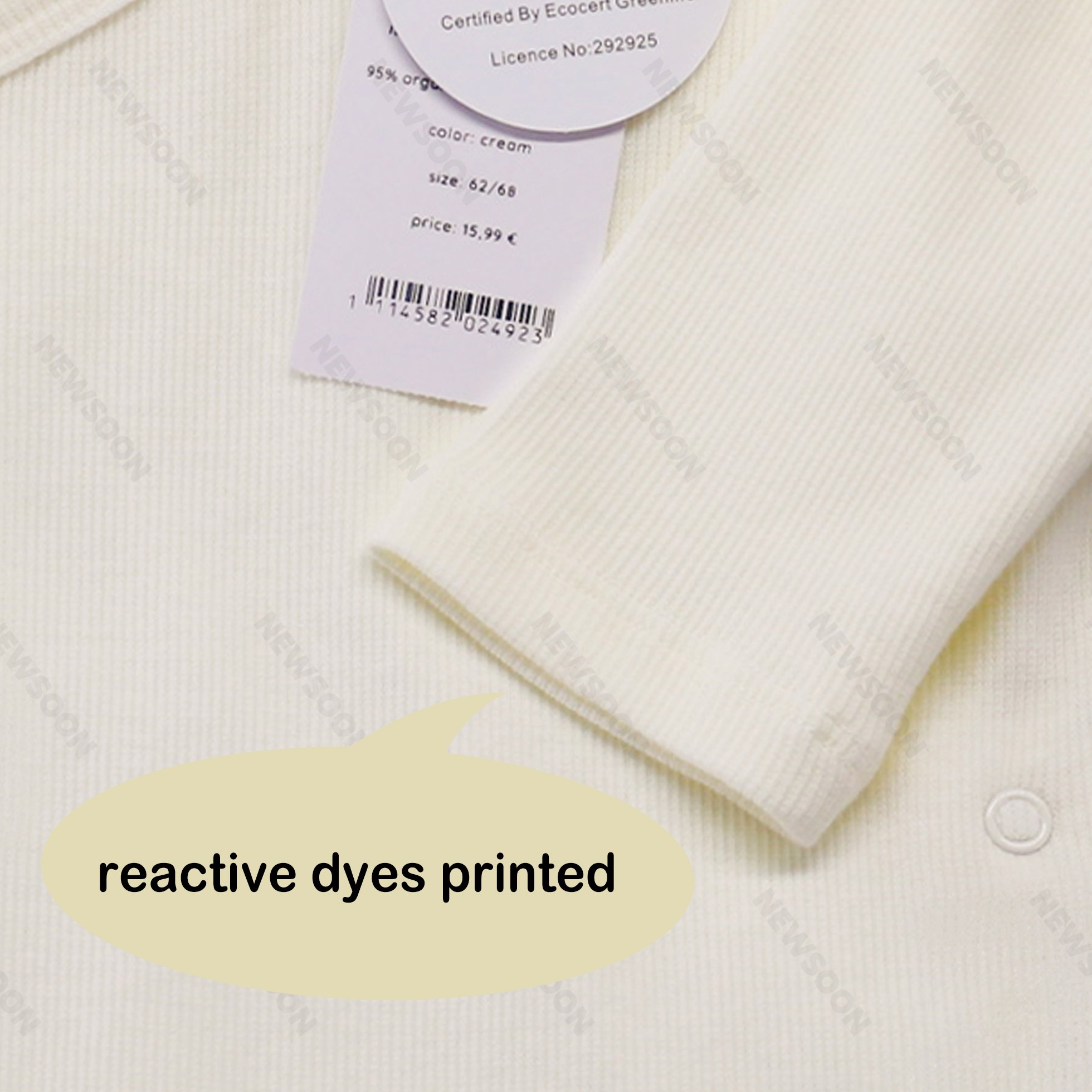 RTS Long Sleeve Playsuit Organic Rib Cotton Baby Romper Gots Certified Solid Color Organic Cotton Onesies Baby Clothes