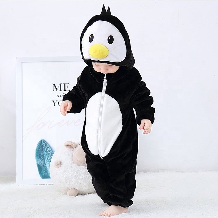 MICHLEY New Arrival 2024 Wholesale baby items Cartoon Penguin Cartoon Jumpsuit Costume Spring and Autumn Baby Rompers Clothes