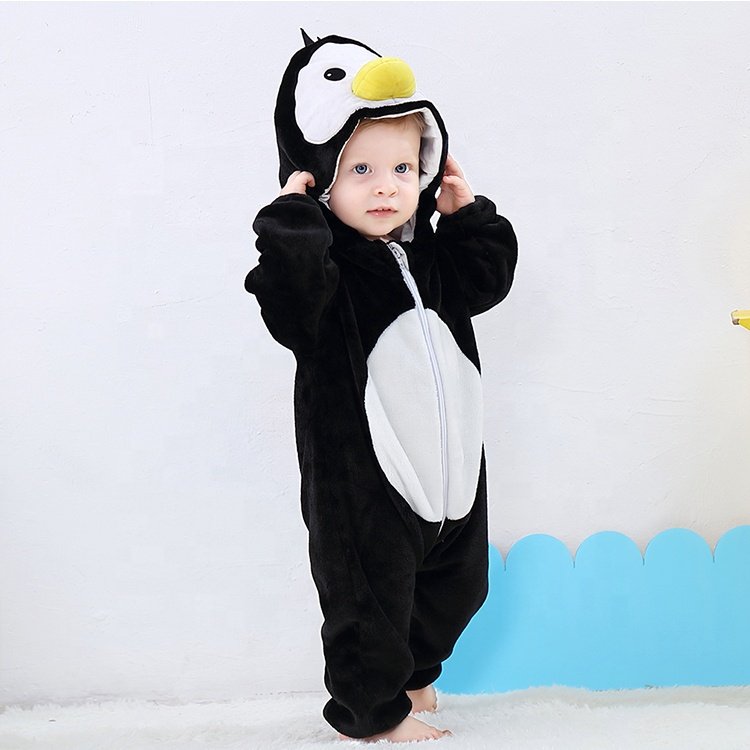 MICHLEY New Arrival 2024 Wholesale baby items Cartoon Penguin Cartoon Jumpsuit Costume Spring and Autumn Baby Rompers Clothes