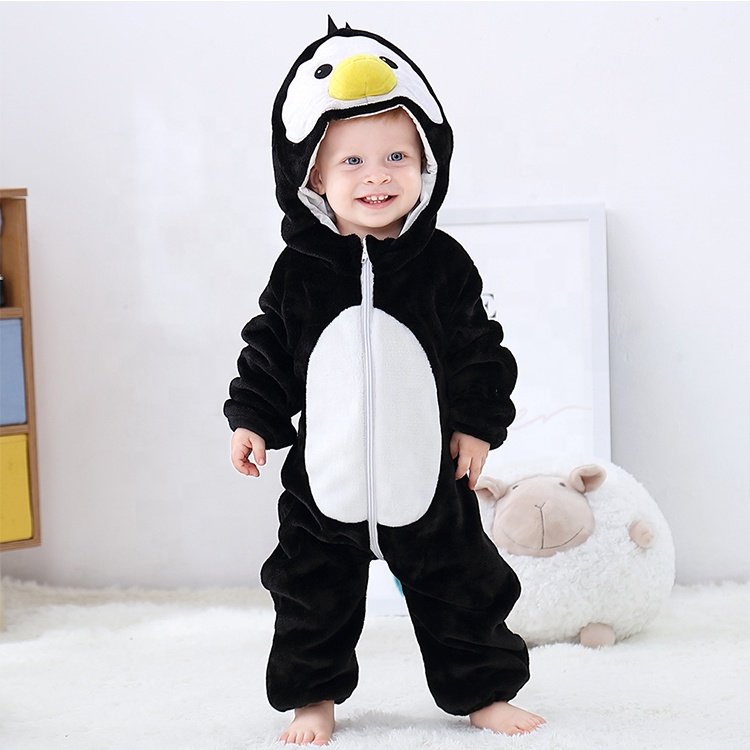 MICHLEY New Arrival 2024 Wholesale baby items Cartoon Penguin Cartoon Jumpsuit Costume Spring and Autumn Baby Rompers Clothes