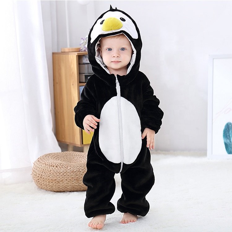 MICHLEY New Arrival 2024 Wholesale baby items Cartoon Penguin Cartoon Jumpsuit Costume Spring and Autumn Baby Rompers Clothes