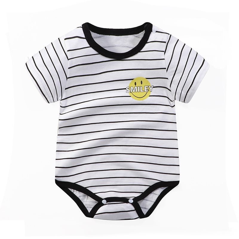 baby romper cartoon short sleeve baby jumpsuit summer infant pullover romper thin newborn crawling suit striped baby romper