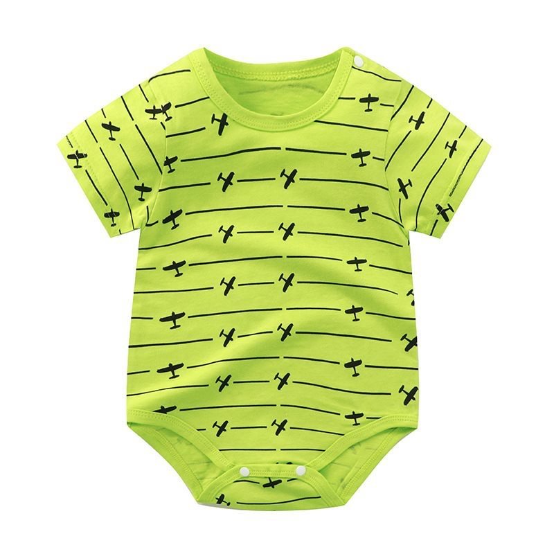 baby romper cartoon short sleeve baby jumpsuit summer infant pullover romper thin newborn crawling suit striped baby romper
