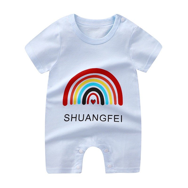 baby romper cartoon short sleeve baby jumpsuit summer infant pullover romper thin newborn crawling suit striped baby romper