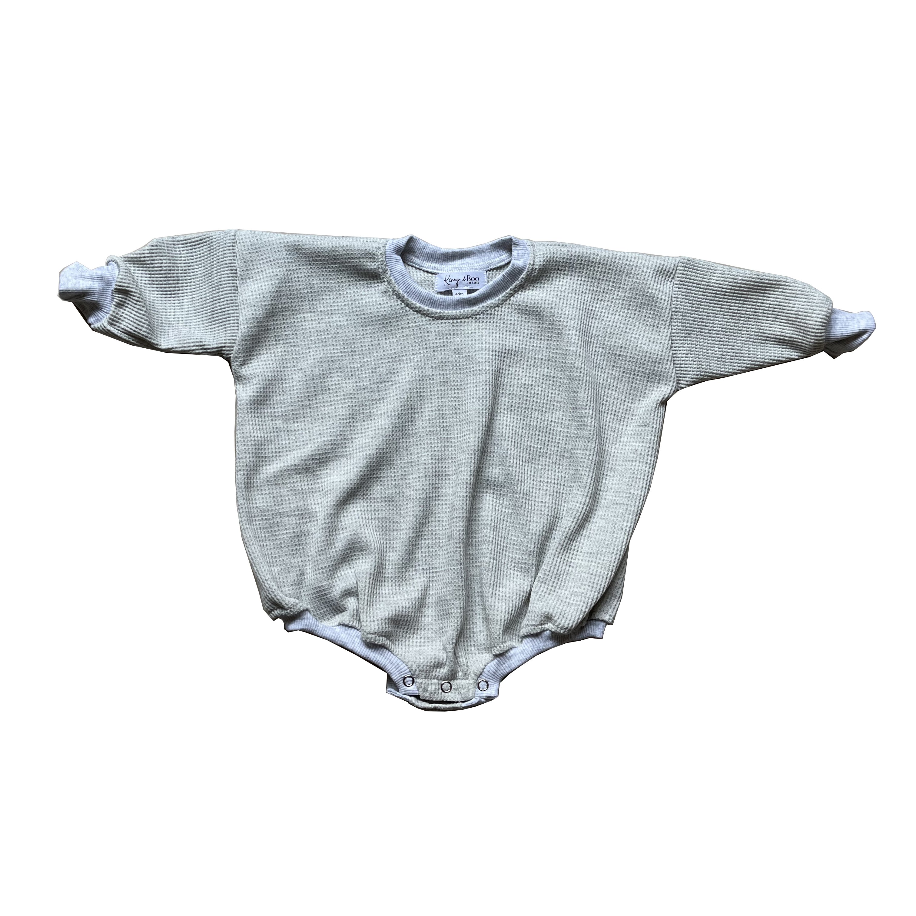 Custom Christmas linen baby ruffle shoulder romper with adjustable button