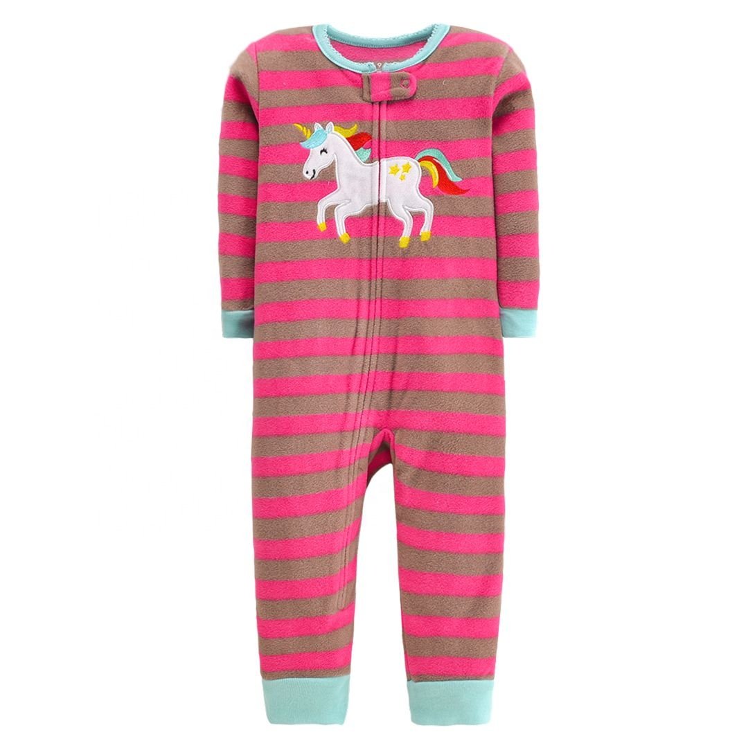 Newborn infant fleece sleepwear zipper pajamas baby boy rompers jumpsuit