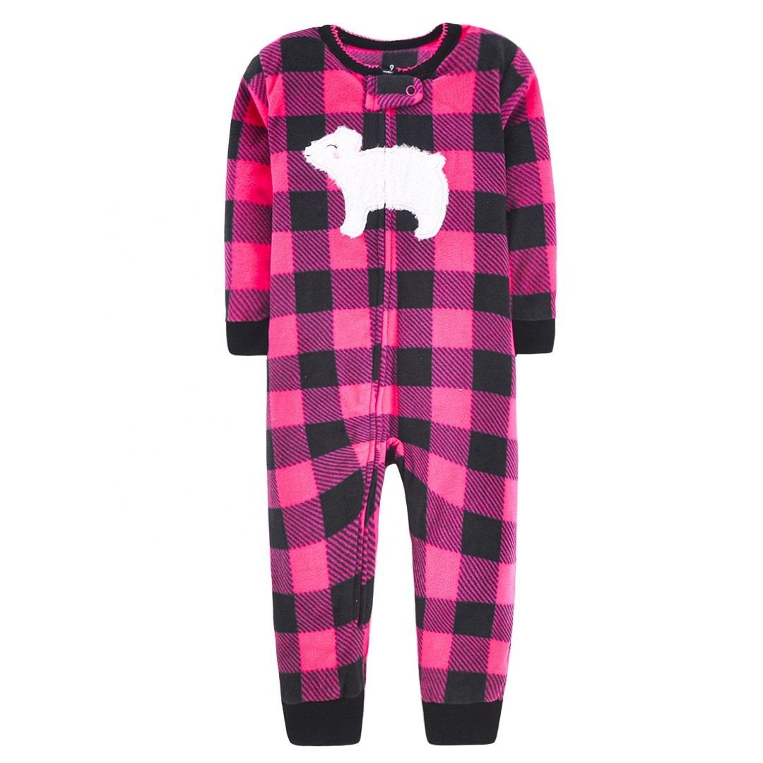 Newborn infant fleece sleepwear zipper pajamas baby boy rompers jumpsuit