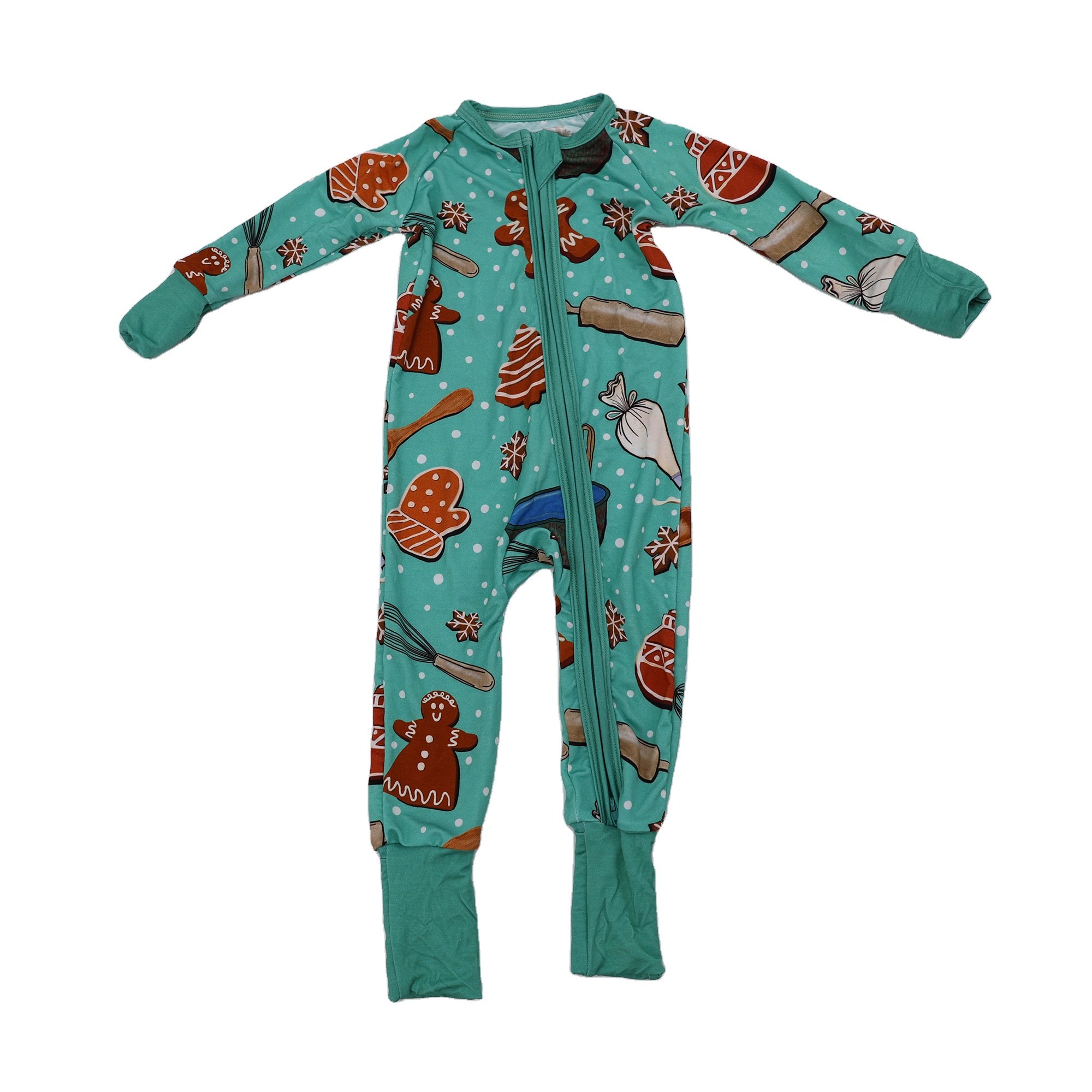 Qingli Oem New arrival Custom High Quality Viscose Footie Bamboo Zipper Romper Newborn Baby Rompers