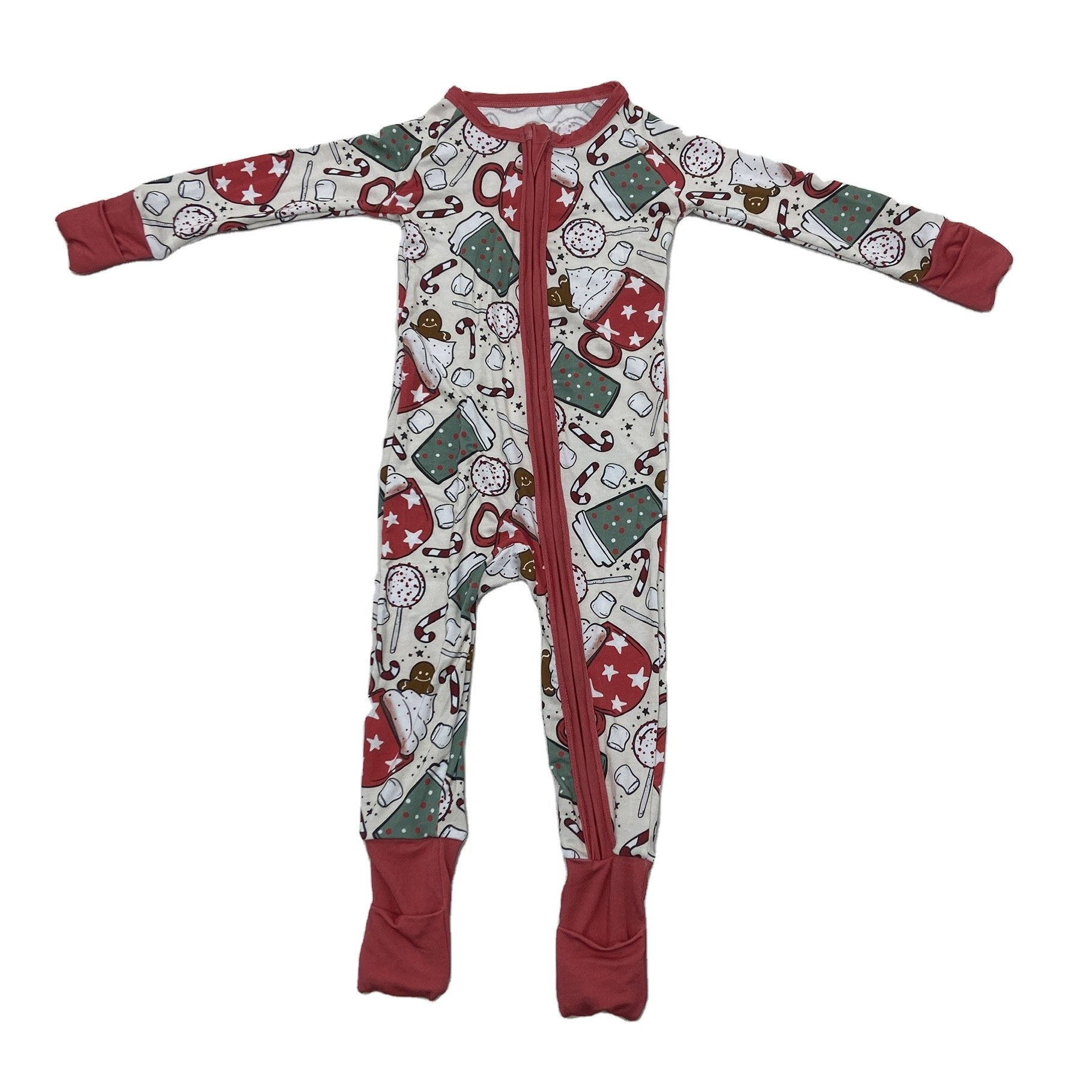 Qingli Oem New arrival Custom High Quality Viscose Footie Bamboo Zipper Romper Newborn Baby Rompers