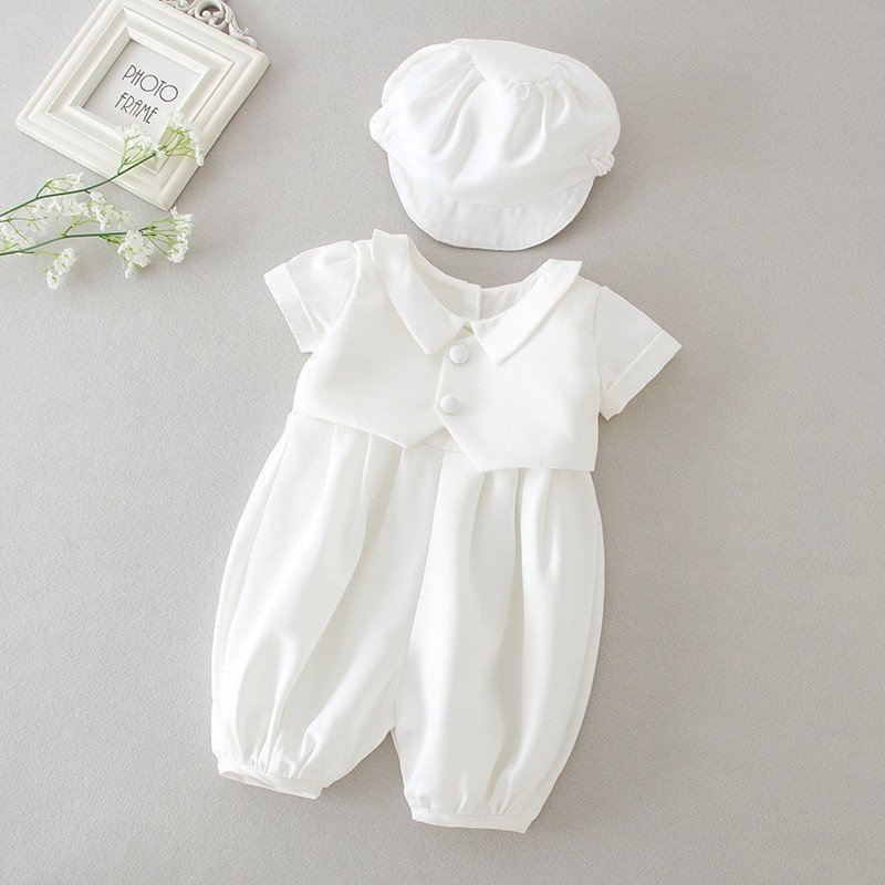 New Born Baby Dresses Baby Boys' Christening Baptism Outfit Romper Formal Wear