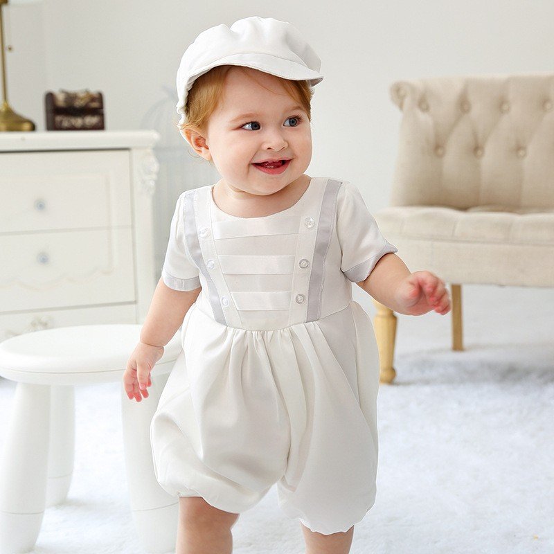 New Born Baby Dresses Baby Boys' Christening Baptism Outfit Romper Formal Wear