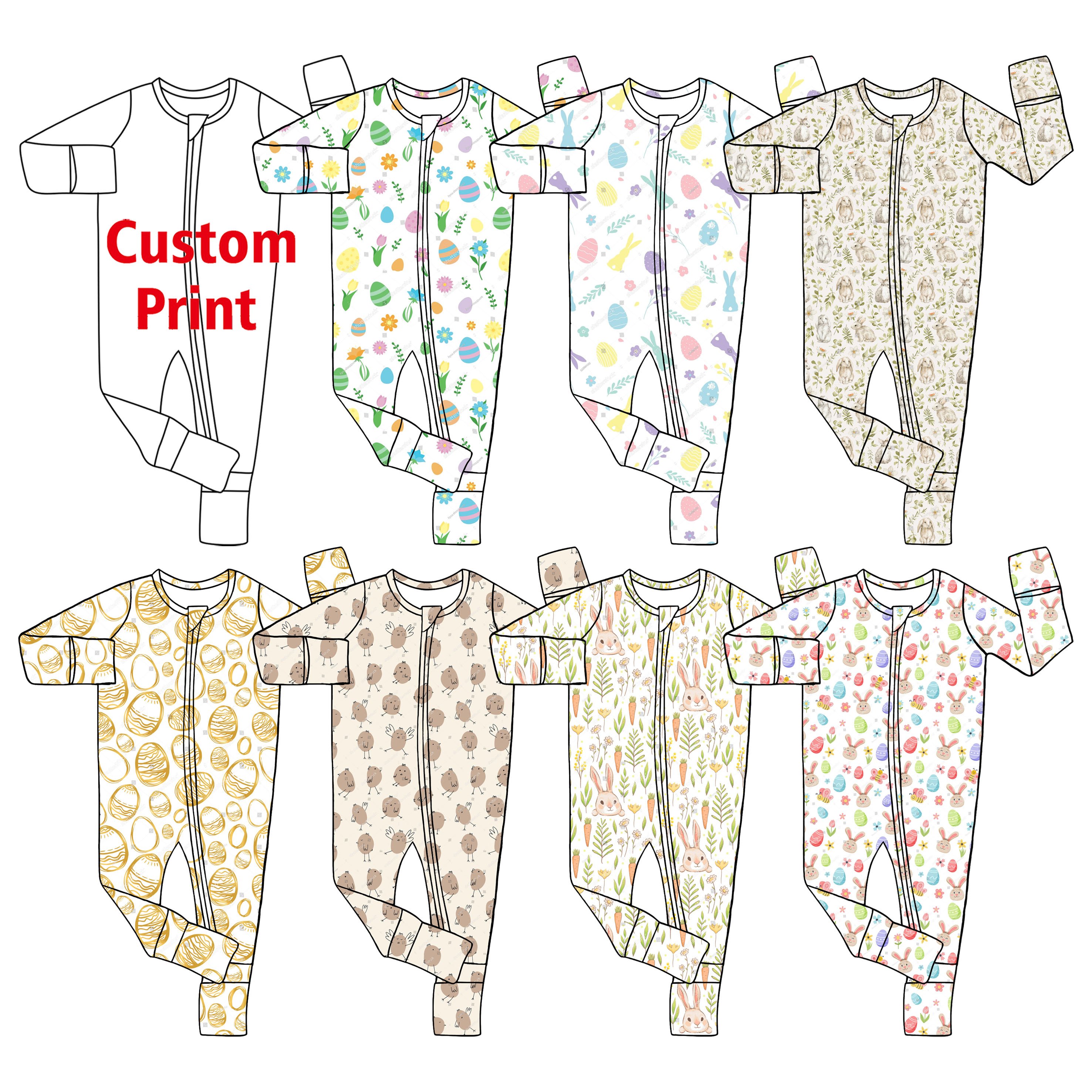 Children Clothes bamboo baby romper with OEKO Reactive Digital Printing toddler pajamas